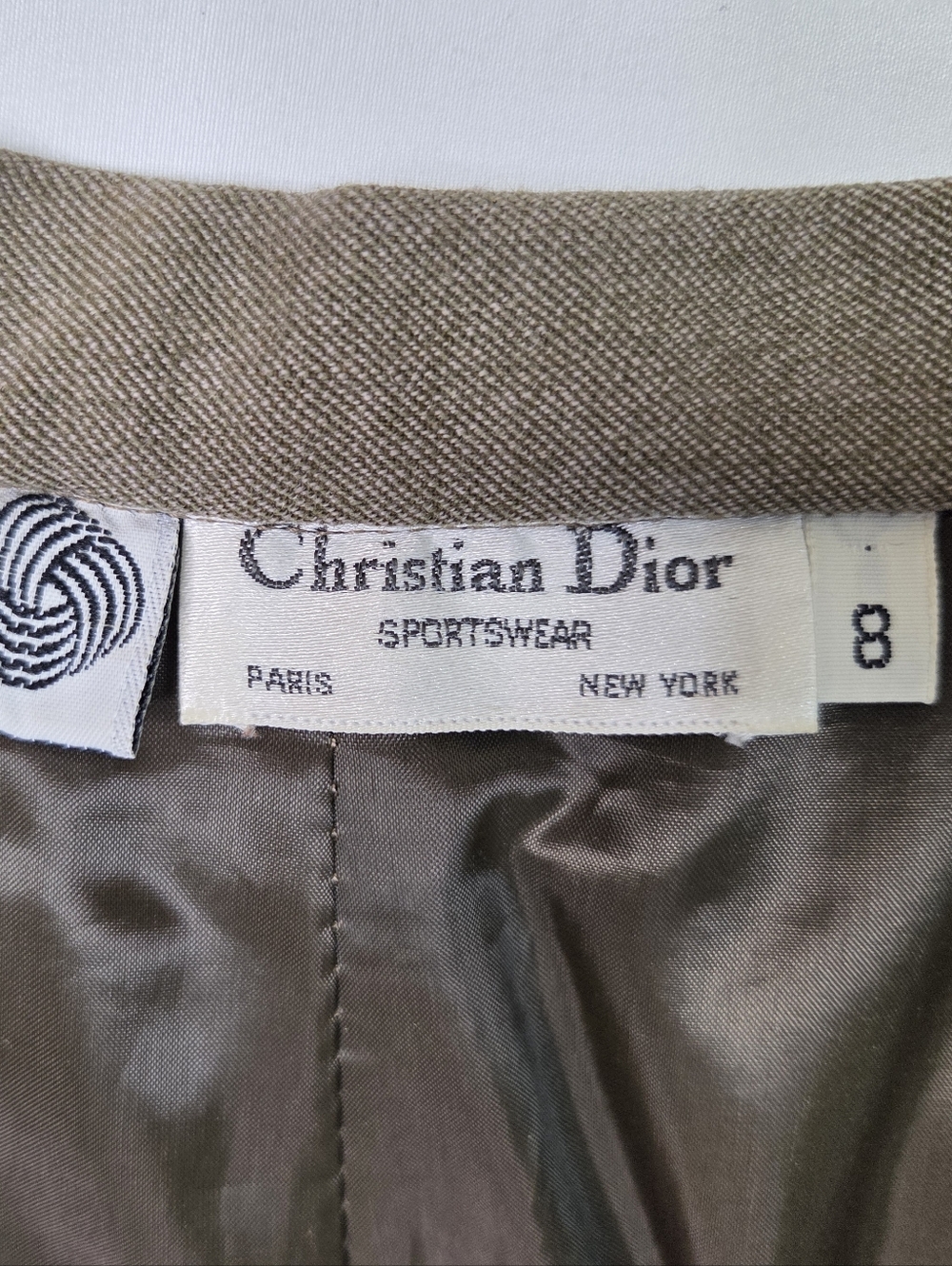 VTG Christian Dior Sportswear Pantsuit Jacket & Pants Leather Trim Size 8 - Picture 16 of 16